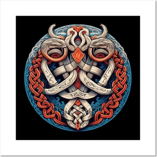 Viking Tattoo Celtic Knot Colorful Posters and Art